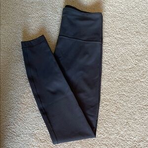 LNWOT Lulu Lemon Wunder Traib Ribbed Graphite Grey High-Waisted Leggings